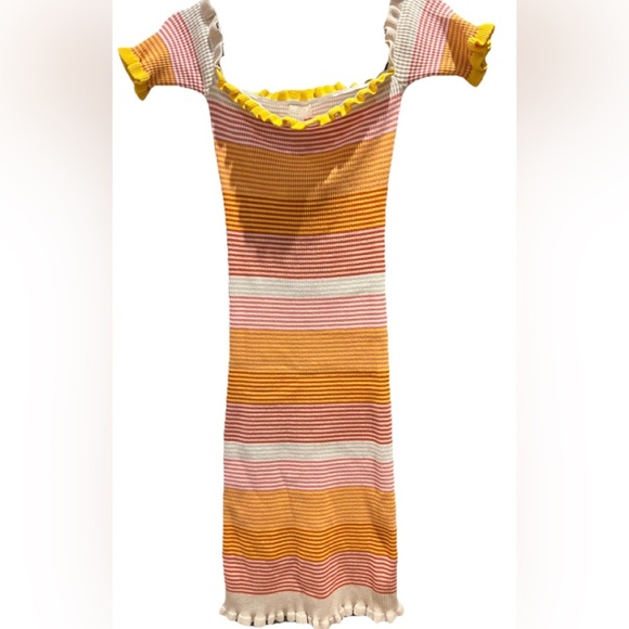 Dee Elly Striped Off-Shoulder Knit Dress - Picture 3 of 4